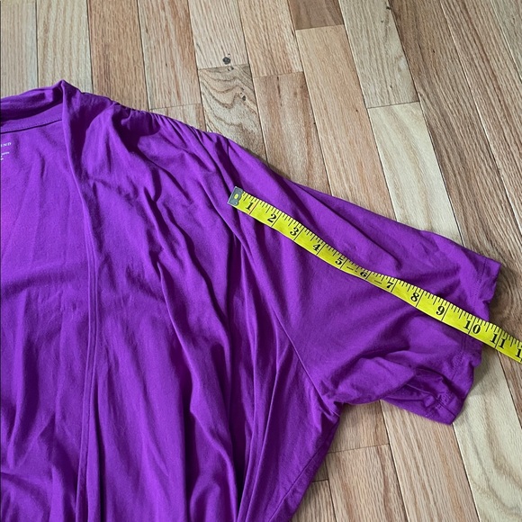 Lands' End Top Womens 3X Purple Wrap Front Short Sleeve Active Workout Lounge - Picture 5 of 9